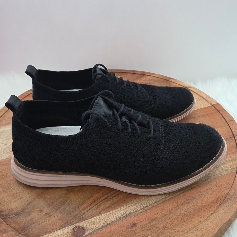 Cole Haan OriginalGrand Stitchlite‎ Wingtip Oxford Black W12359 Womens 7.5B